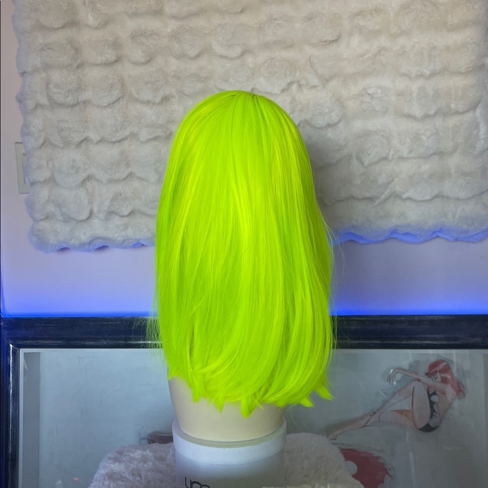 Neon Yellow Women's Hair Wig - Picture 4 of 14